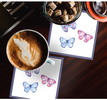 Dessous de verre geek arrangement de papillons colorés - TenStickers
