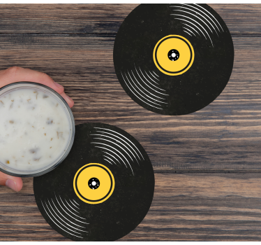 Dessous de verre geek art mural disque vinyle - TenStickers