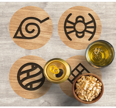 Dessous de verre geek cercles en bois symboliques - TenStickers