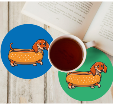 Dessous de verre geek chien saucisse joueur - TenStickers