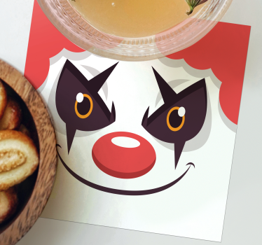 Dessous de verre geek design de visage de clown amusant - TenStickers