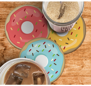 Dessous de verre geek designs de donuts colorés - TenStickers