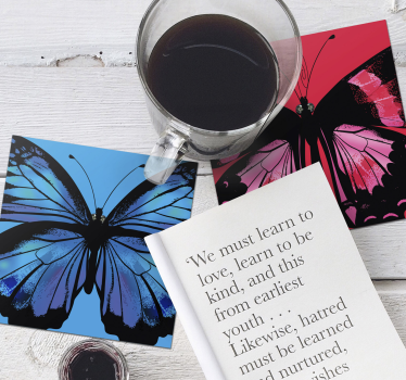 Dessous de verre geek designs de papillons colorés - TenStickers