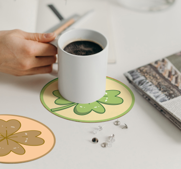 Dessous de verre geek designs de trèfle à quatre feuilles - TenStickers