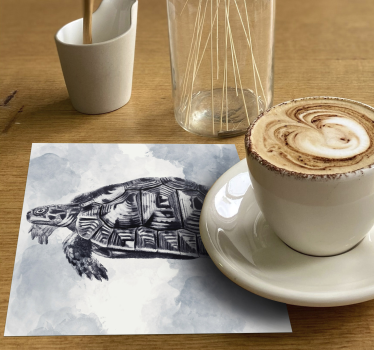 Dessous de verre geek illustration artistique de tortue - TenStickers