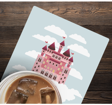 Dessous de verre geek illustration château féerique - TenStickers