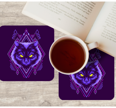 Dessous de verre geek illustration de chat élégant - TenStickers