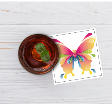 Dessous de verre geek illustration de papillons colorés - TenStickers