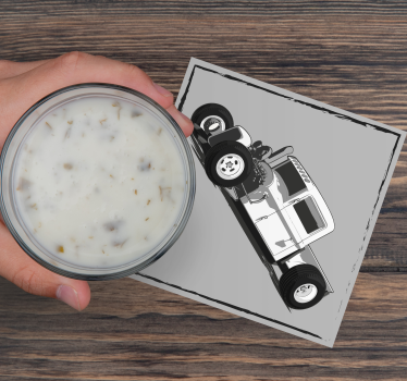 Dessous de verre geek illustration intemporelle de hot rod - TenStickers