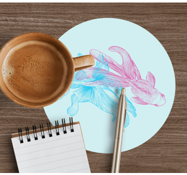Dessous de verre geek illustrations de poissons bicolores - TenStickers