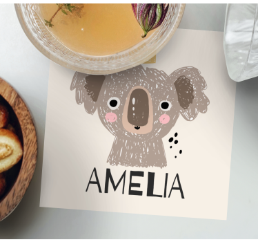 Dessous de verre geek koala avec couronne - TenStickers