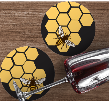 Dessous de verre geek motif abeille et alvéole - TenStickers