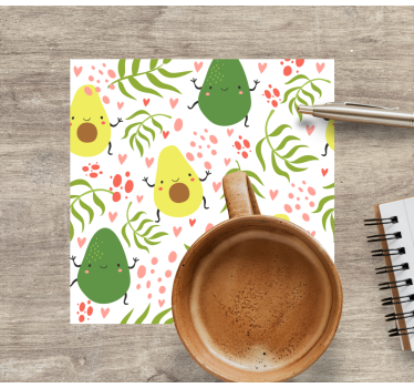 Dessous de verre geek motif avocat mignon - TenStickers