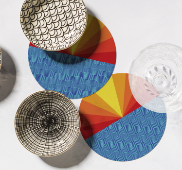 Dessous de verre geek motif circulaire géométrique vibrant - TenStickers