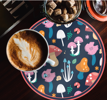 Dessous de verre geek motif de champignons vibrants - TenStickers