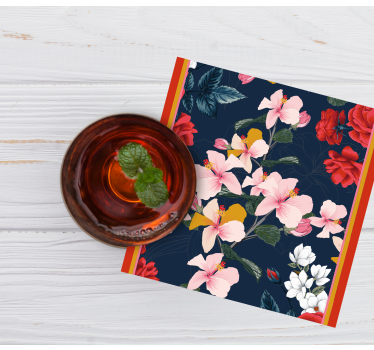 Dessous de verre geek motif floral tropical - TenStickers