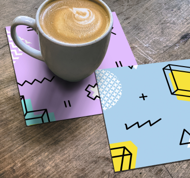 Dessous de verre geek motif géométrique ludique - TenStickers