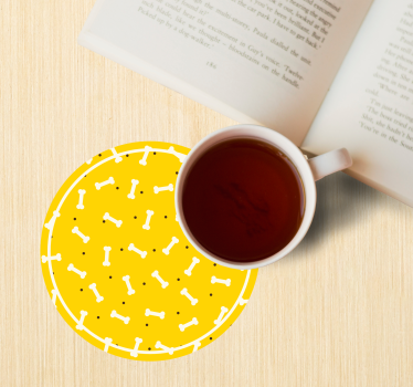 Dessous de verre geek motif os rond - TenStickers