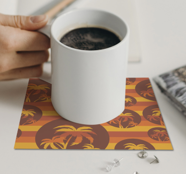 Dessous de verre geek motif palmier rétro - TenStickers