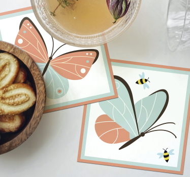 Dessous de verre geek motif papillon coloré - TenStickers