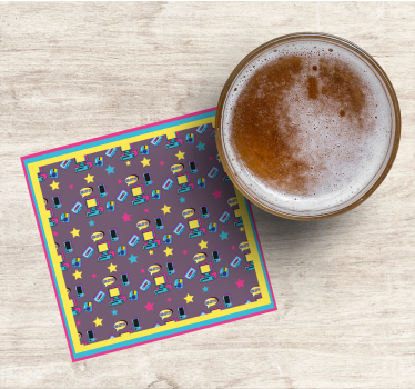 Dessous de verre geek motif rétro technologique - TenStickers