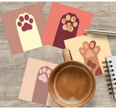 Dessous de verre geek motifs de pattes d'animaux - TenStickers