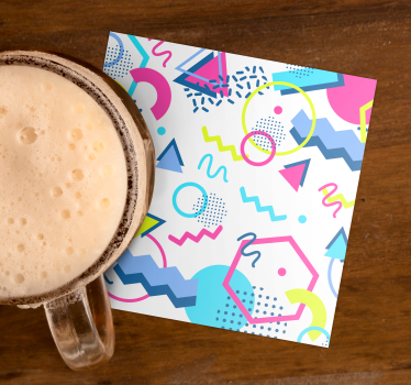 Dessous de verre geek motifs géométriques colorés - TenStickers