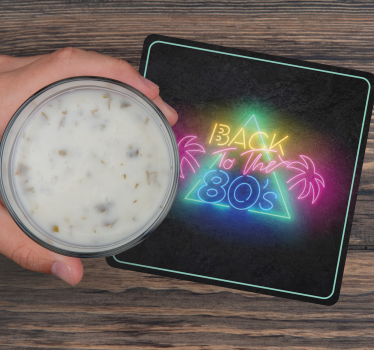 Dessous de verre vintage néon rétro des années 80 - TenStickers