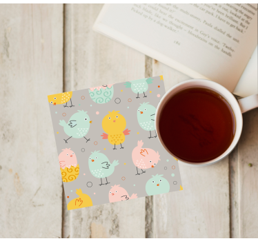 Dessous de verre geek oiseaux colorés fantaisistes - TenStickers