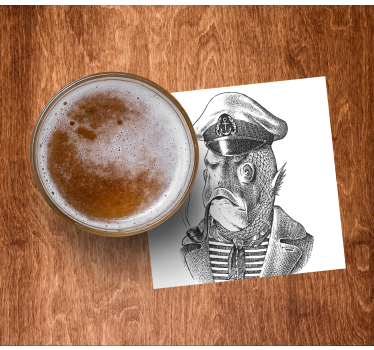Dessous de verre geek personnage de captain fish - TenStickers
