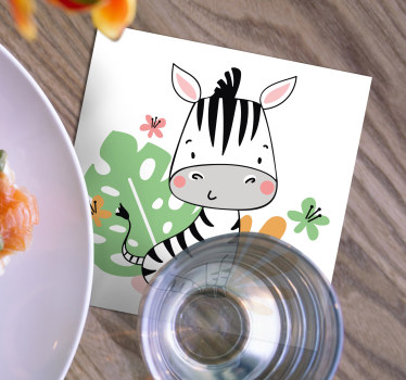 Dessous de verre geek personnage zèbre mignon - TenStickers