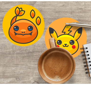 Dessous de verre geek personnages de dessins animés mignons - TenStickers