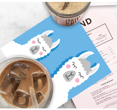 Dessous de verre geek personnages de lama ludiques - TenStickers