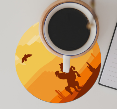 Dessous de verre geek scène de désert au coucher du soleil - TenStickers