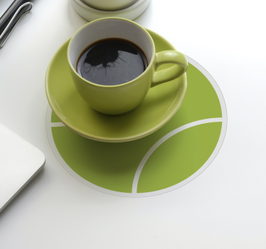 Dessous de verre geek set de tennis vert circulaire - TenStickers