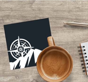 Dessous de verre geek sommets de boussole navigatrice - TenStickers