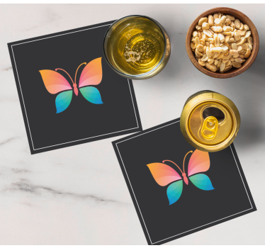 Dessous de verre geek symbole de papillon coloré - TenStickers