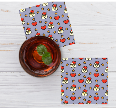Dessous de verre geek têtes de poules ludiques - TenStickers
