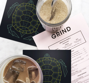 Dessous de verre geek tortue géométrique - TenStickers