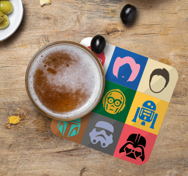 Dessous de verre geek visages de personnages emblématiques - TenStickers