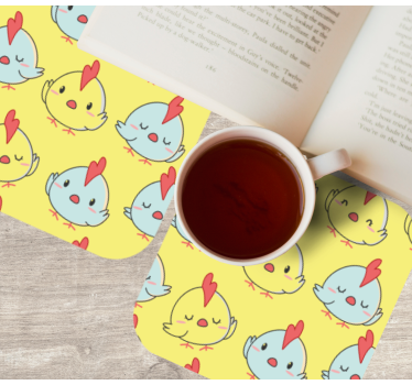 Dessous de verre geek visages de poules mignons - TenStickers