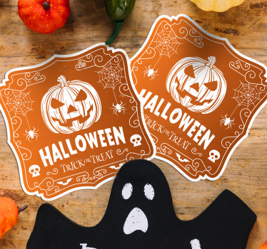 Dessous de verre halloween design citrouille - TenStickers