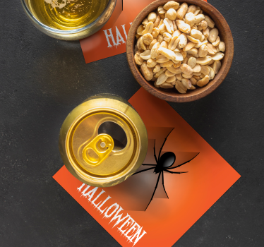 Dessous de verre halloween design de toile d'araignée - TenStickers