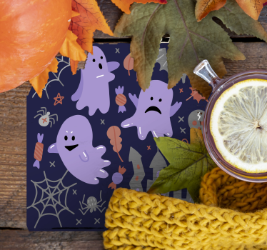Dessous de verre halloween motif de fantômes fantaisistes - TenStickers
