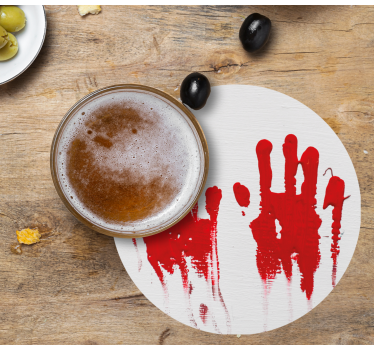 Dessous de verre halloween motif empreintes rouges - TenStickers