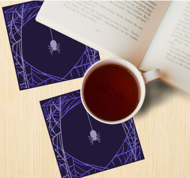 Dessous de verre halloween motif toile d'araignée - TenStickers