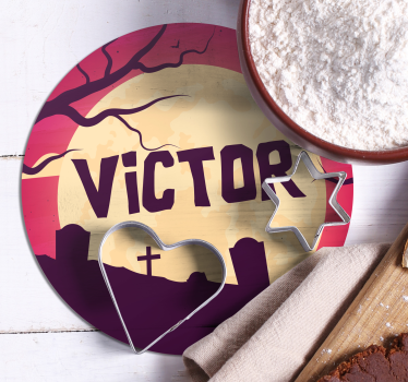 Dessous de verre halloween scène effrayante au clair de lune - TenStickers