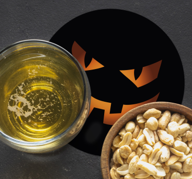 Dessous de verre halloween set de visages de citrouille - TenStickers