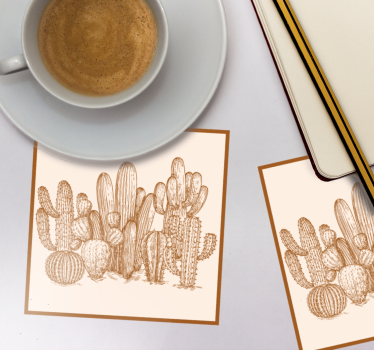 Dessous de verre illustration de variétés de cactus - TenStickers