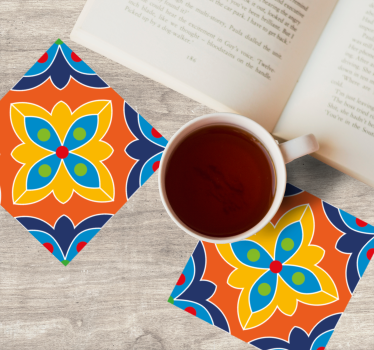 Dessous de verre illustration florale vibrante - TenStickers